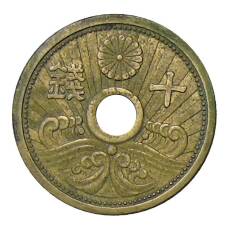 Монета 10 сен 1938 года Япония (аверс)
