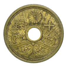 Монета 10 сен 1938 года Япония (аверс)