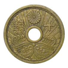 Монета 10 сен 1938 года Япония (аверс)