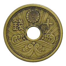 Монета 10 сен 1939 года Япония (аверс)