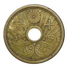 Монета 10 сен 1939 года Япония (аверс)