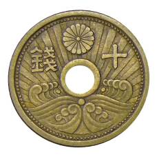Монета 10 сен 1939 года Япония (аверс)