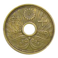 Монета 10 сен 1939 года Япония (аверс)