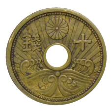Монета 10 сен 1939 года Япония (аверс)