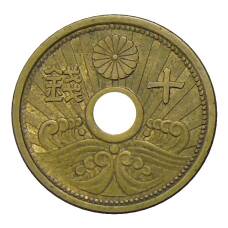 Монета 10 сен 1939 года Япония (аверс)