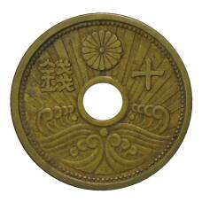 Монета 10 сен 1939 года Япония (аверс)