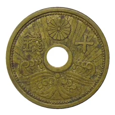 Монета 10 сен 1939 года Япония (аверс)