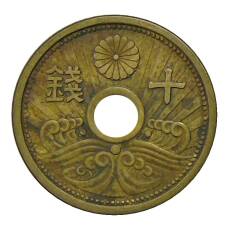 Монета 10 сен 1939 года Япония (аверс)
