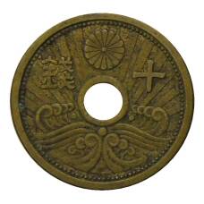 Монета 10 сен 1938 года Япония (аверс)