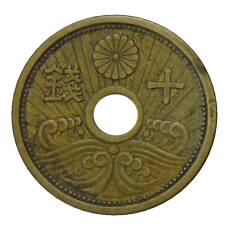 Монета 10 сен 1938 года Япония (аверс)
