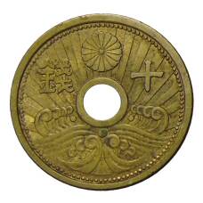 Монета 10 сен 1938 года Япония (аверс)
