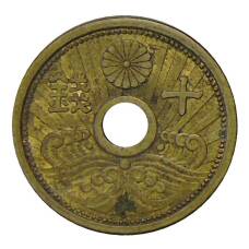 Монета 10 сен 1938 года Япония (аверс)