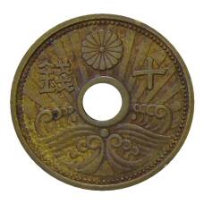Монета 10 сен 1938 года Япония (аверс)