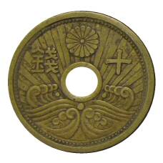 Монета 10 сен 1938 года Япония (аверс)