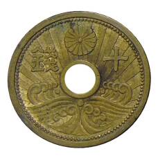 Монета 10 сен 1938 года Япония (аверс)