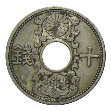 Монета 10 сен 1934 года Япония (аверс)