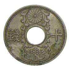 Монета 10 сен 1935 года Япония (аверс)