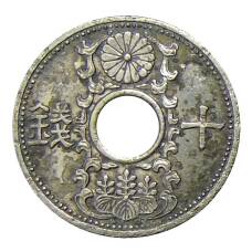 Монета 10 сен 1936 года Япония (аверс)