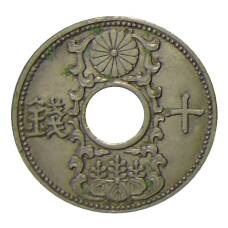 Монета 10 сен 1934 года Япония (аверс)