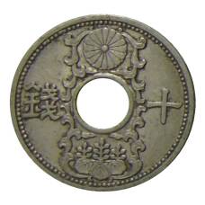 Монета 10 сен 1934 года Япония (аверс)