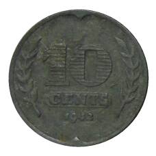Монета 10 центов 1942 года Нидерланды (аверс)