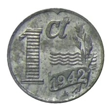 Монета 1 цент 1942 года Нидерланды (аверс)
