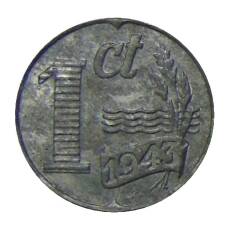 Монета 1 цент 1943 года Нидерланды (аверс)