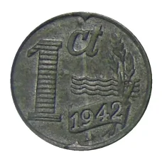 Монета 1 цент 1942 года Нидерланды (аверс)