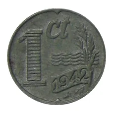 Монета 1 цент 1942 года Нидерланды (аверс)