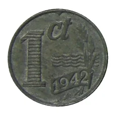 Монета 1 цент 1942 года Нидерланды (аверс)