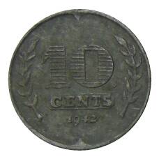 Монета 10 центов 1942 года Нидерланды (аверс)