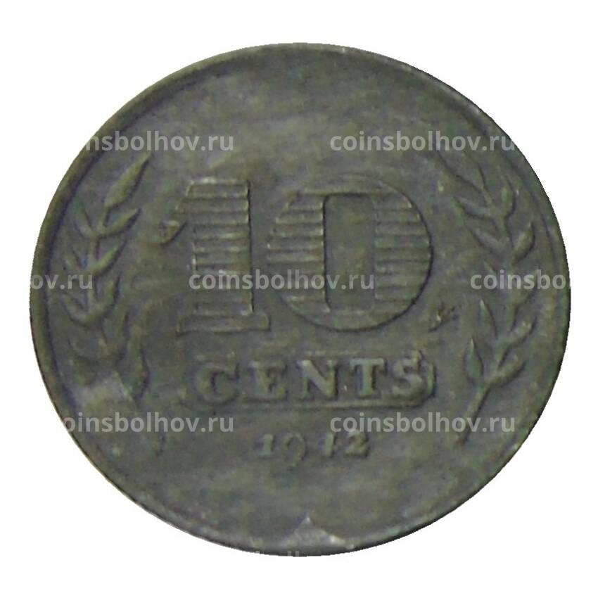 Монета 10 центов 1942 года Нидерланды