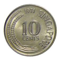 Монета 10 центов 1971 года Сингапур (аверс)