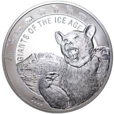 Монета 5 седи 2020 года Гана «Гиганты Ледникового периода — Пещерный медведь» (аверс)