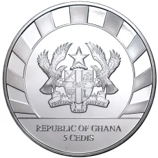 Монета 5 седи 2020 года Гана «Гиганты Ледникового периода — Пещерный медведь» (реверс)