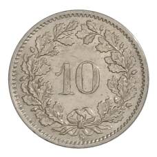 Монета 10 раппенов 1967 года Швейцария (реверс)