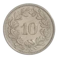 Монета 10 раппенов 1969 года Швейцария (реверс)