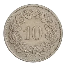 Монета 10 раппенов 1970 года Швейцария (реверс)