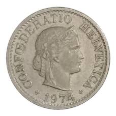 Монета 10 раппенов 1974 года Швейцария (аверс)