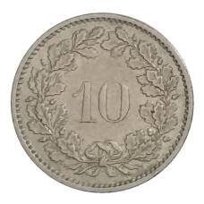 Монета 10 раппенов 1974 года Швейцария (реверс)