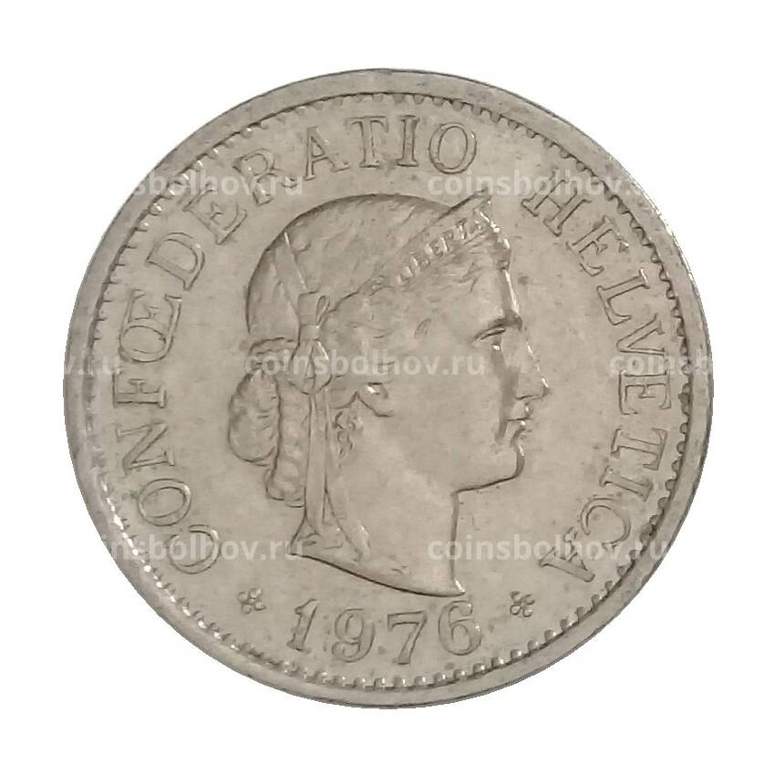 Монета 10 раппенов 1976 года Швейцария