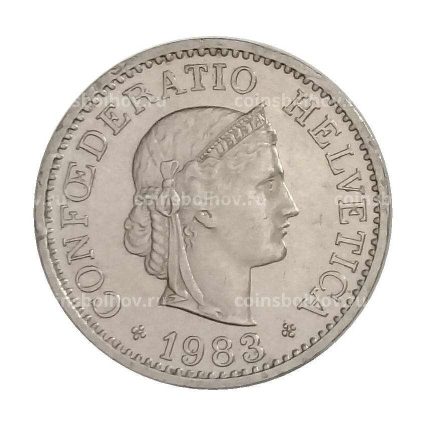 Монета 10 раппенов 1983 года Швейцария