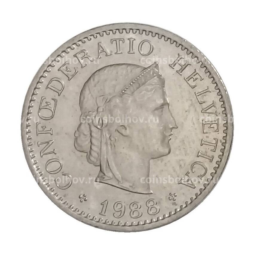 Монета 10 раппенов 1988 года Швейцария
