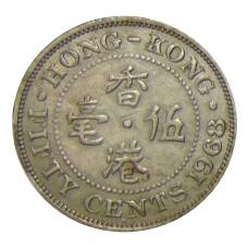 Монета 50 центов 1968 года Гонконг (аверс)