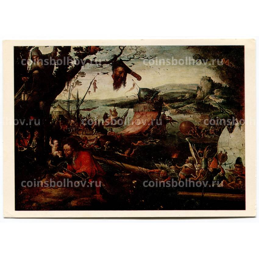 Открытка живопись Ян Мандейн «Пейзаж с легендой о св. Христофоре»