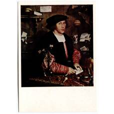 Открытка живопись Ганс Гольбейн младший «Портрет купца Георга Гисце»