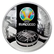 Монета 3 рубля 2021 года СПМД — УЕФА Чемпионат Европы по футболу 2020 (аверс)