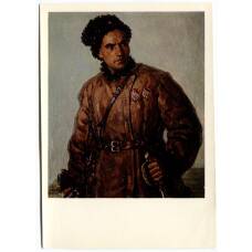 Открытка живопись Н.И. Струнников «Партизан А.Г. Лунев»