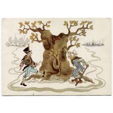 Открытка иллюстрация к произведению Г.Х. Андерсена «Огниво» художник Н.П. Антокольская