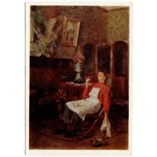 Открытка живопись В.Е. Маковский «Без хозяина»